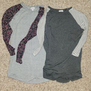 2- size small womens baseball tee lularoe randy